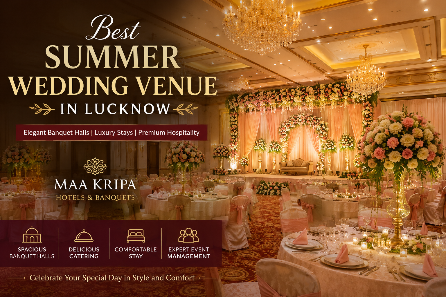 luxury summer wedding venue in Lucknow at Maa Kripa Hotels and Banquets
