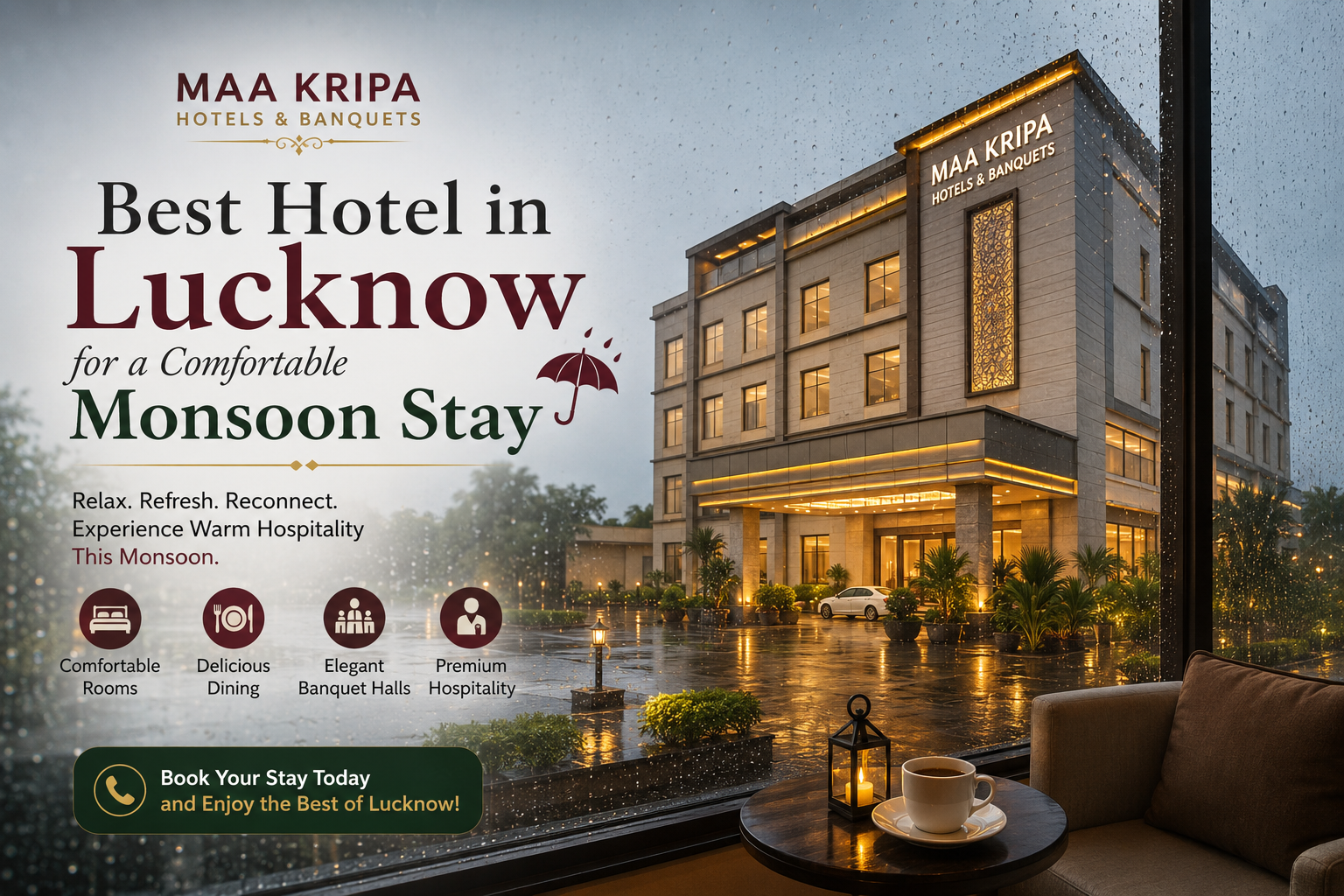 Best hotel in Lucknow for a comfortable monsoon stay with luxury rooms and banquet facilities